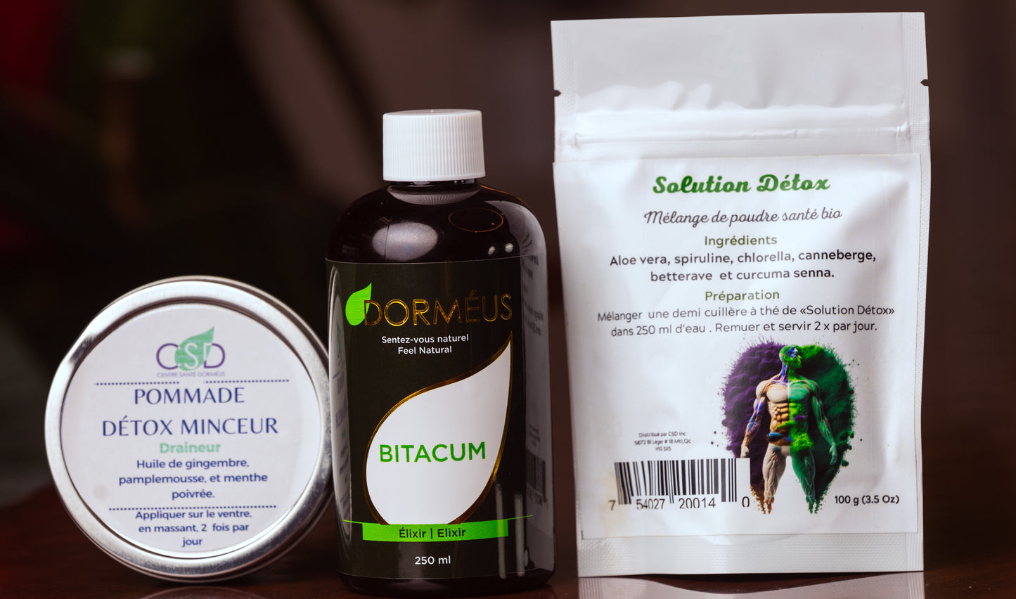 KIT Pommade Détox minceur , Sirop Bitacum , Solution Détox